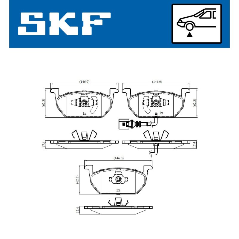 Brake Pad Set VKBP80055E SKF VKBP 80055 E OE Ref 5Q0698151C SKF
