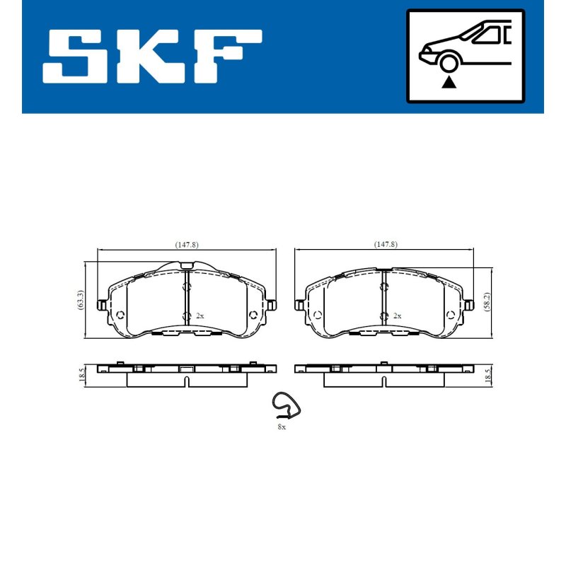 Brake Pad Set VKBP80067 SKF VKBP 80067 OE Ref 1610428780 SKF