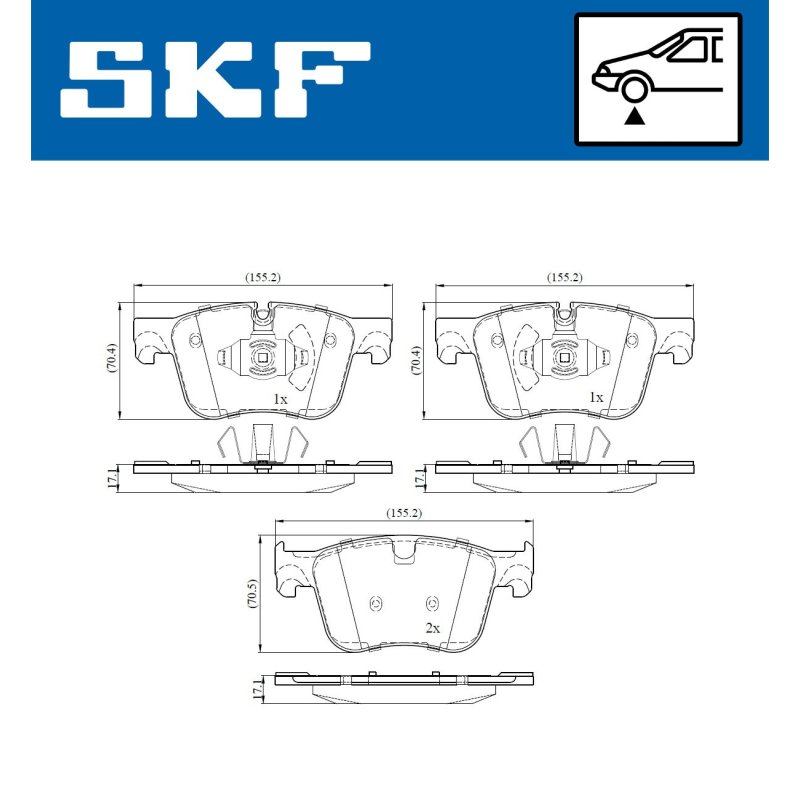 Brake Pad Set VKBP80085 SKF VKBP 80085 OE Ref 1623162380 SKF