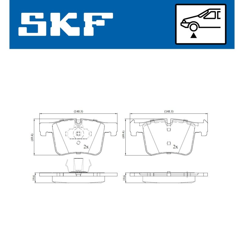 Brake Pad Set VKBP80103 SKF VKBP 80103 OE Ref 34106799801 SKF