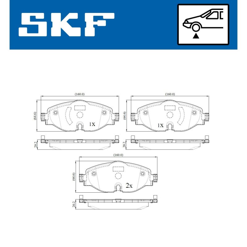 Brake Pad Set VKBP80104 SKF VKBP 80104 OE Ref 2K5698151A SKF