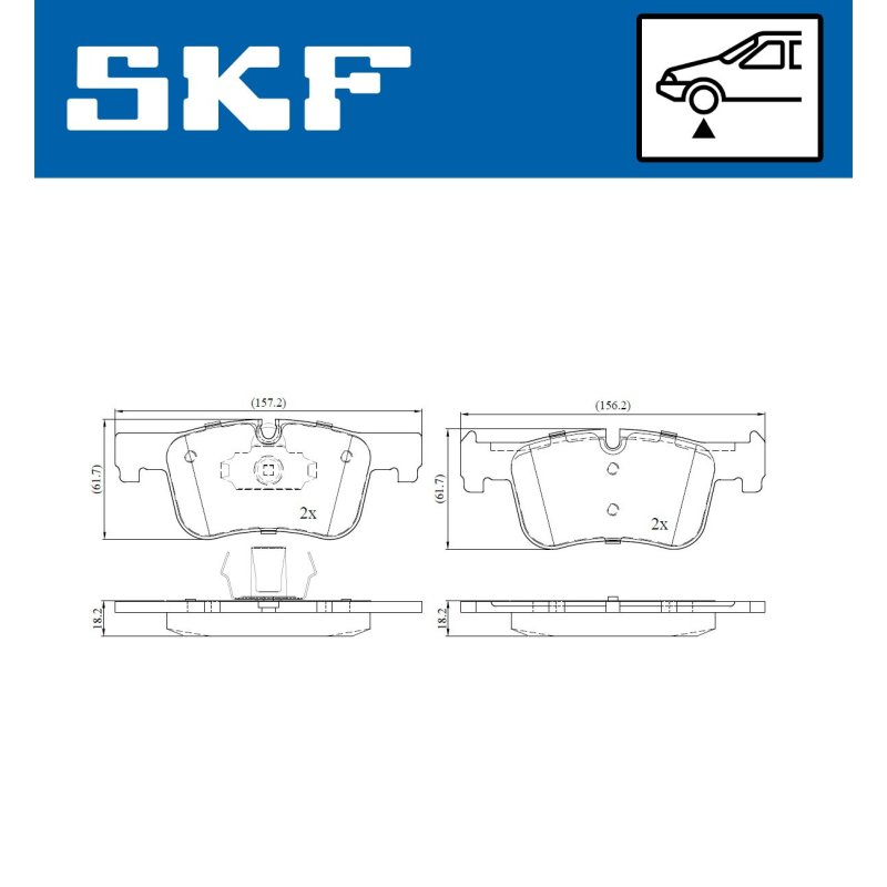 Brake Pad Set VKBP80122 SKF VKBP 80122 OE Ref 34106884243 SKF