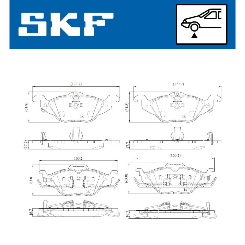 Brake Pad Set VKBP80158A SKF VKBP 80158 A OE Ref 1605000 SKF