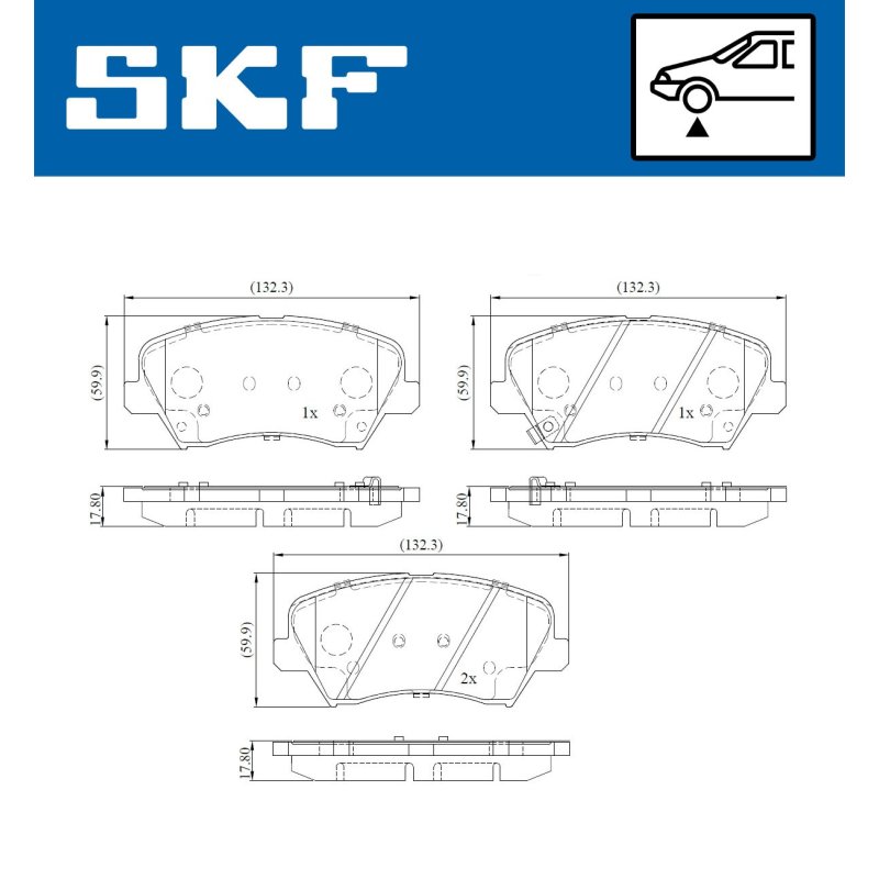 Brake Pad Set VKBP80161A SKF VKBP 80161 A OE Ref 581010WA10 SKF