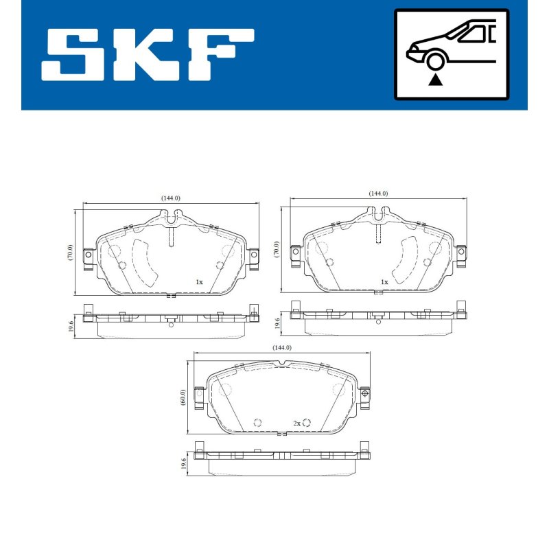 Brake Pad Set VKBP80196 SKF VKBP 80196 OE Ref 0004208700 SKF
