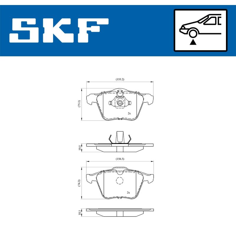Brake Pad Set VKBP80224 SKF VKBP 80224 OE Ref 1405511 SKF