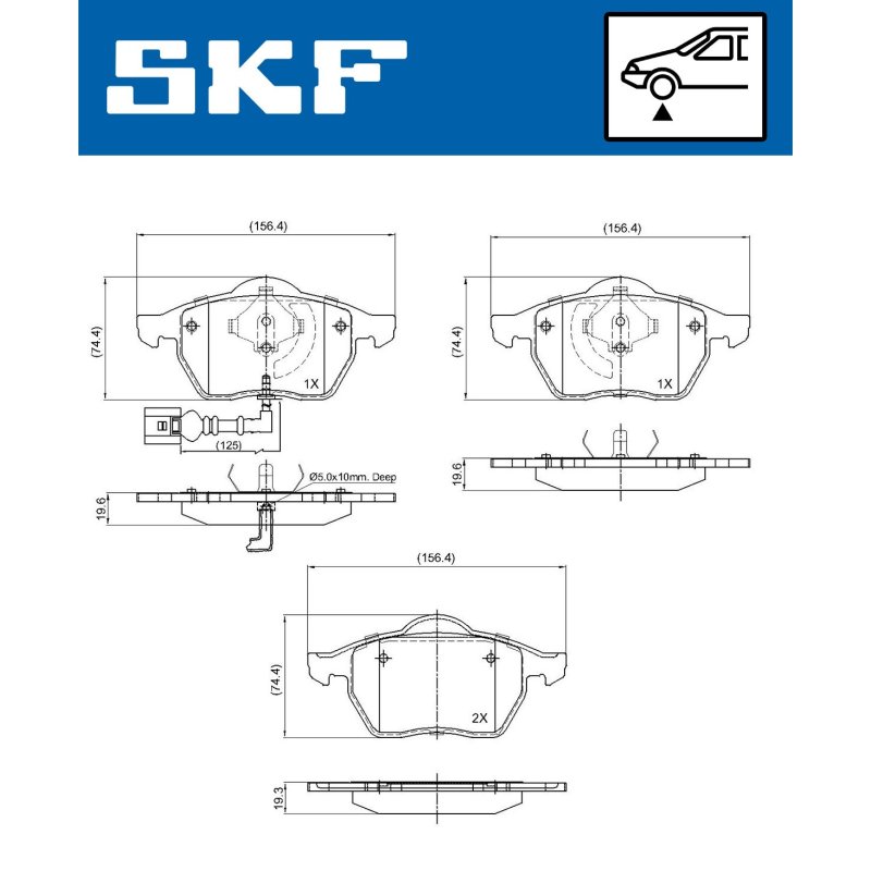 Brake Pad Set VKBP80270E SKF VKBP 80270 E OE Ref 1J0615105AE SKF