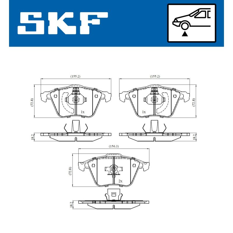 Brake Pad Set VKBP80272 SKF VKBP 80272 OE Ref 1368558 SKF
