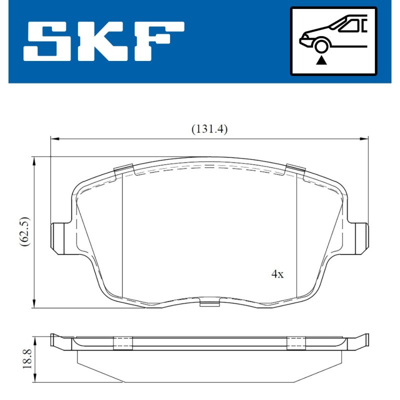 Brake Pad Set VKBP80517 SKF VKBP 80517 OE Ref 6Q0698151A SKF