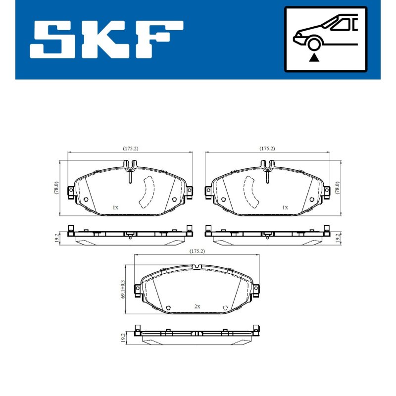 Brake Pad Set VKBP80530 SKF VKBP 80530 OE Ref 0004207302 SKF
