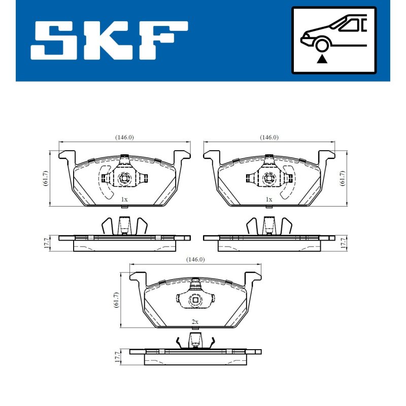 Brake Pad Set VKBP80541 SKF VKBP 80541 OE Ref 2Q0698151B SKF
