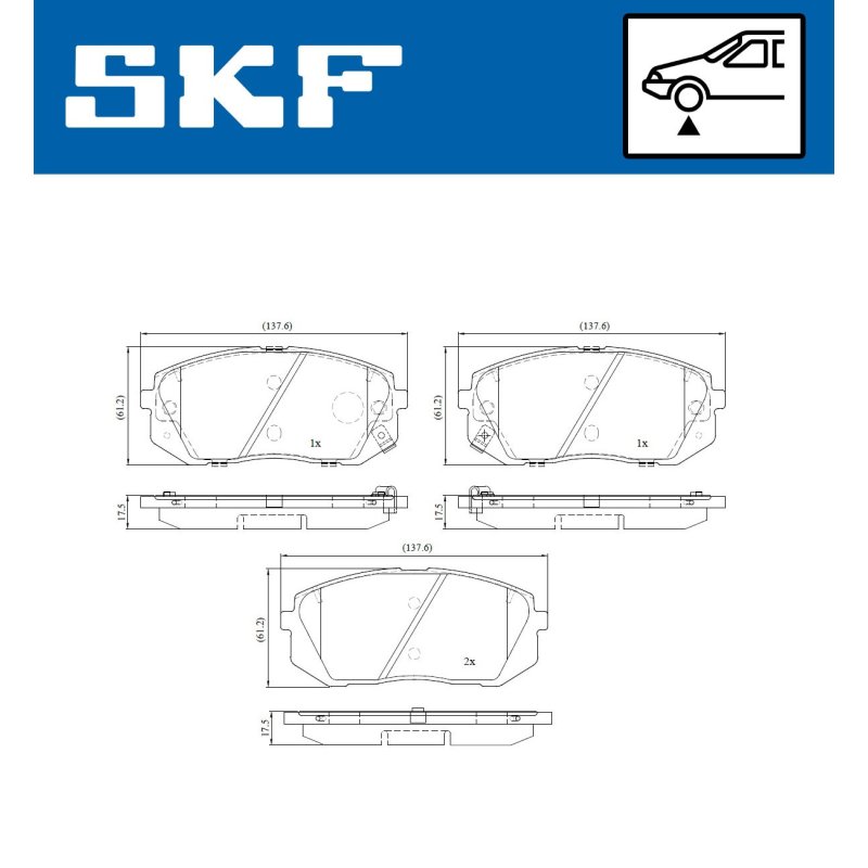 Brake Pad Set VKBP80637A SKF VKBP 80637 A OE Ref 581012YA50 SKF