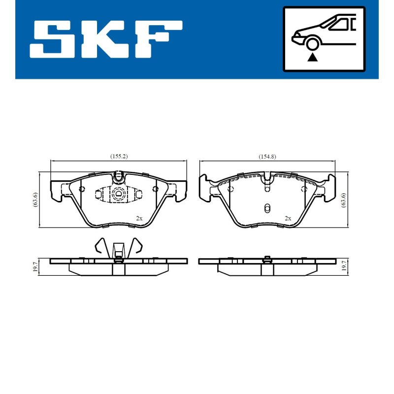 Brake Pad Set VKBP80702 SKF VKBP 80702 OE Ref 34112288856 SKF