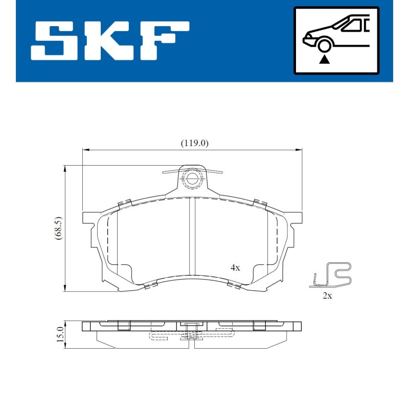 Brake Pad Set VKBP80780E SKF VKBP 80780 E OE Ref 441615105AA SKF