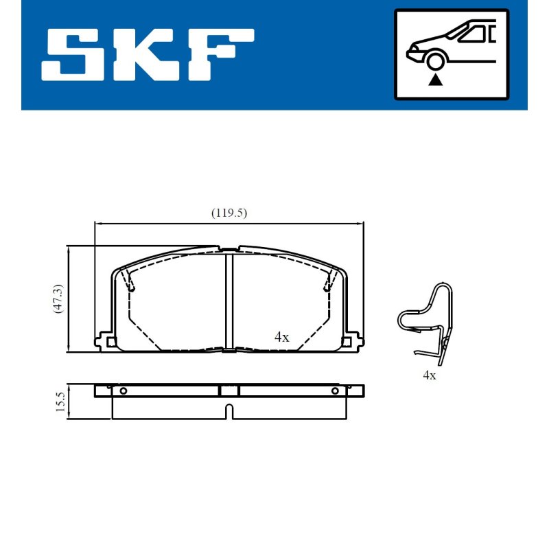 Brake Pad Set VKBP80818A SKF VKBP 80818 A OE Ref 0049112281 SKF