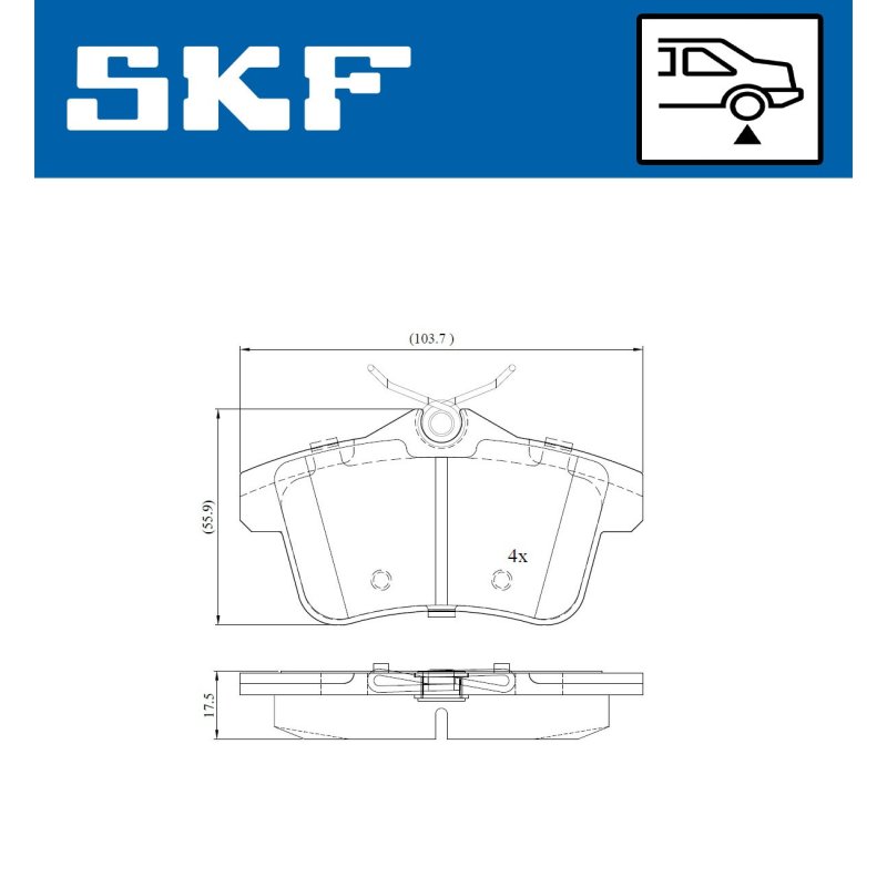 Brake Pad Set VKBP90030 SKF VKBP 90030 OE Ref 1608520680 SKF
