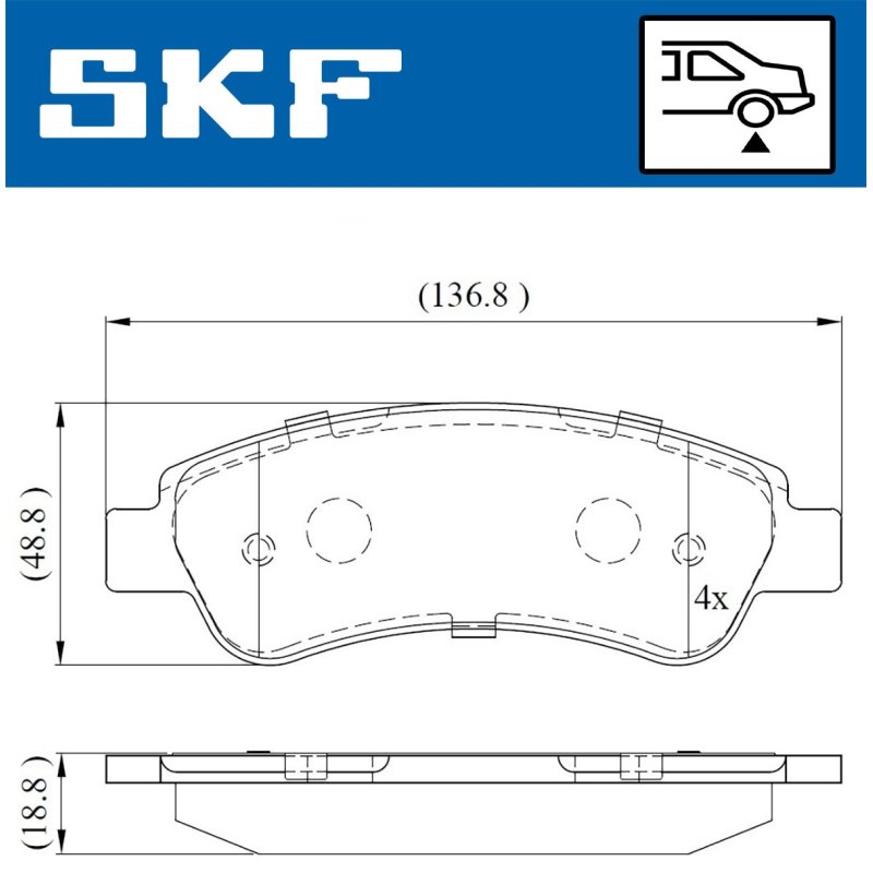 Brake Pad Set VKBP90045 SKF VKBP 90045 OE Ref 1611140880 SKF