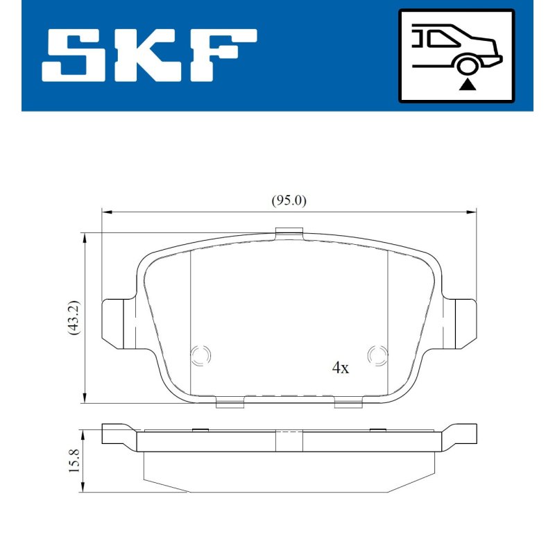 Brake Pad Set VKBP90072 SKF VKBP 90072 OE Ref 1439867 SKF
