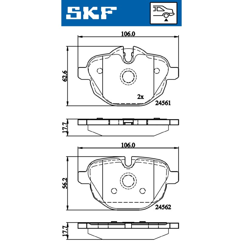 Brake Pad Set VKBP90075 SKF VKBP 90075 OE Ref 34206877648 SKF