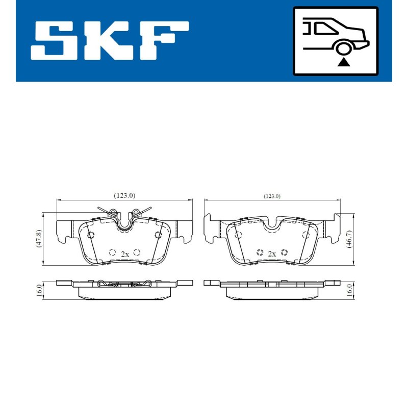 Brake Pad Set VKBP90078 SKF VKBP 90078 OE Ref 34201543683 SKF
