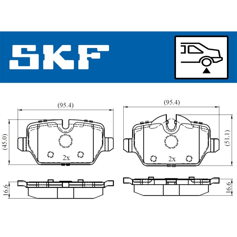 Brake Pad Set VKBP90090 SKF VKBP 90090 OE Ref 34121288889 SKF
