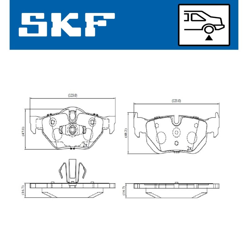 Brake Pad Set VKBP90095 SKF VKBP 90095 OE Ref 34121288891 SKF