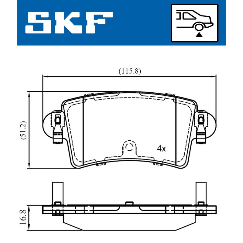 Brake Pad Set VKBP90097 SKF VKBP 90097 OE Ref 4406000Q2K SKF