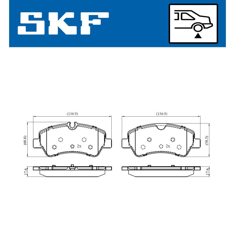 Brake Pad Set VKBP90102 SKF VKBP 90102 OE Ref 1763916 SKF
