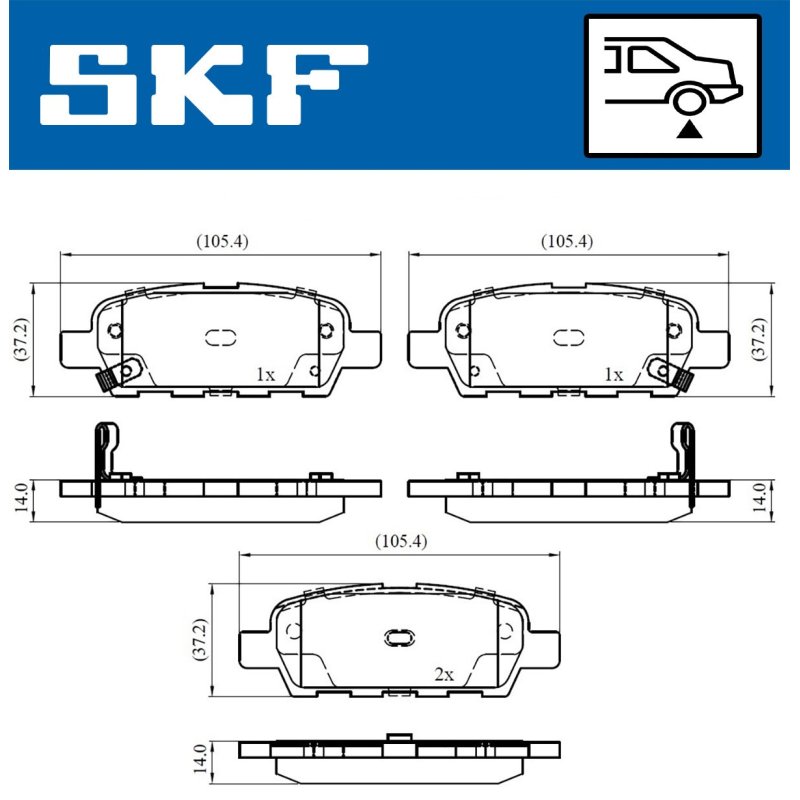 Brake Pad Set VKBP90107A SKF VKBP 90107 A OE Ref 044608H385 SKF