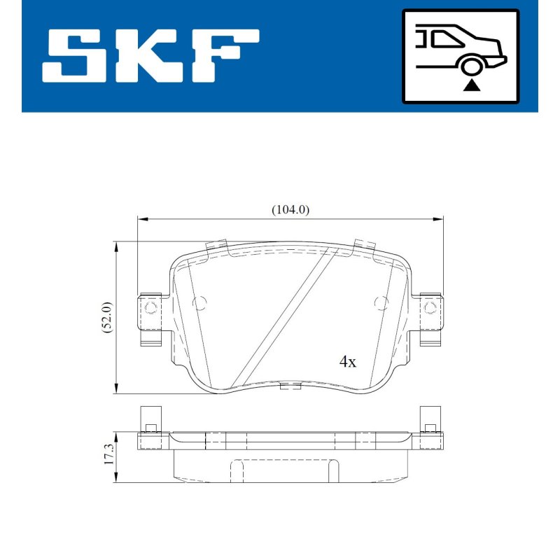 Brake Pad Set VKBP90129 SKF VKBP 90129 OE Ref 2K5698451B SKF