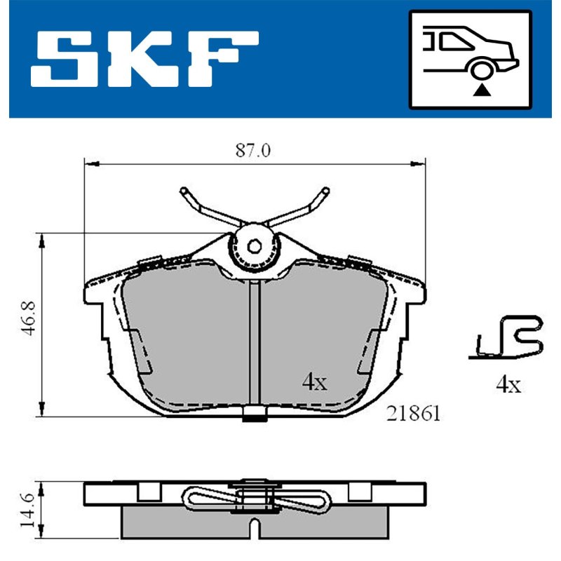 Brake Pad Set VKBP90160A SKF VKBP 90160 A OE Ref M620770 SKF