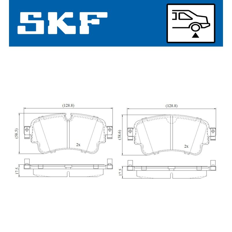 Brake Pad Set VKBP90165 SKF VKBP 90165 OE Ref 4N0698451 SKF