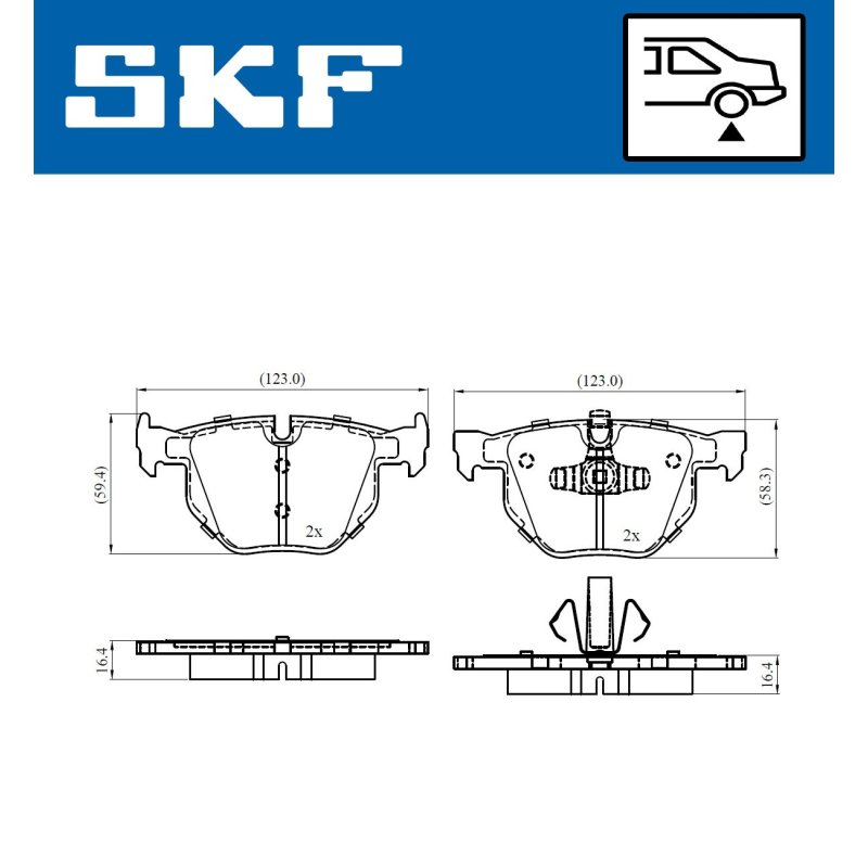 Brake Pad Set VKBP90372 SKF VKBP 90372 OE Ref 34116767105 SKF