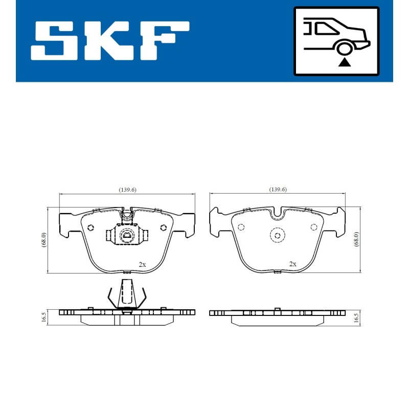 Brake Pad Set VKBP90471 SKF VKBP 90471 OE Ref 34110301476 SKF
