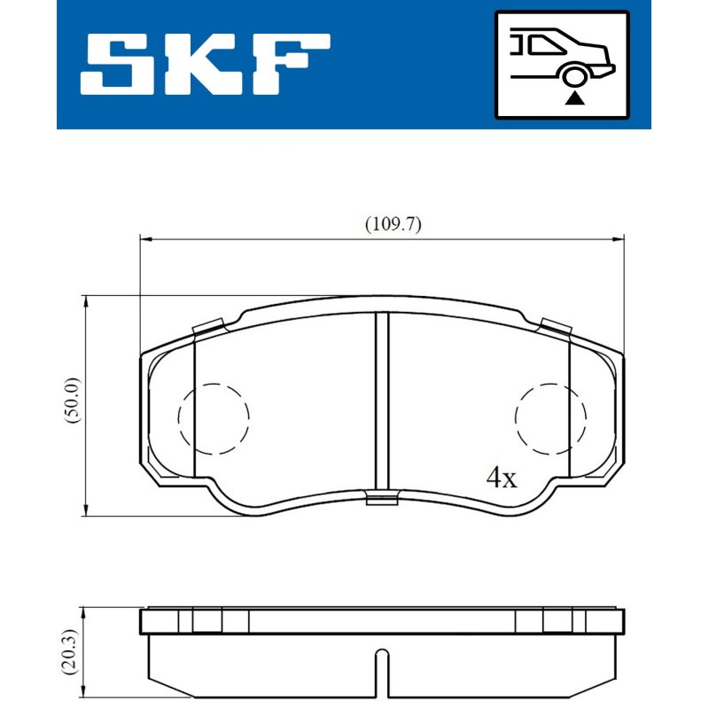Brake Pad Set VKBP90510 SKF VKBP 90510 OE Ref 1617281780 SKF