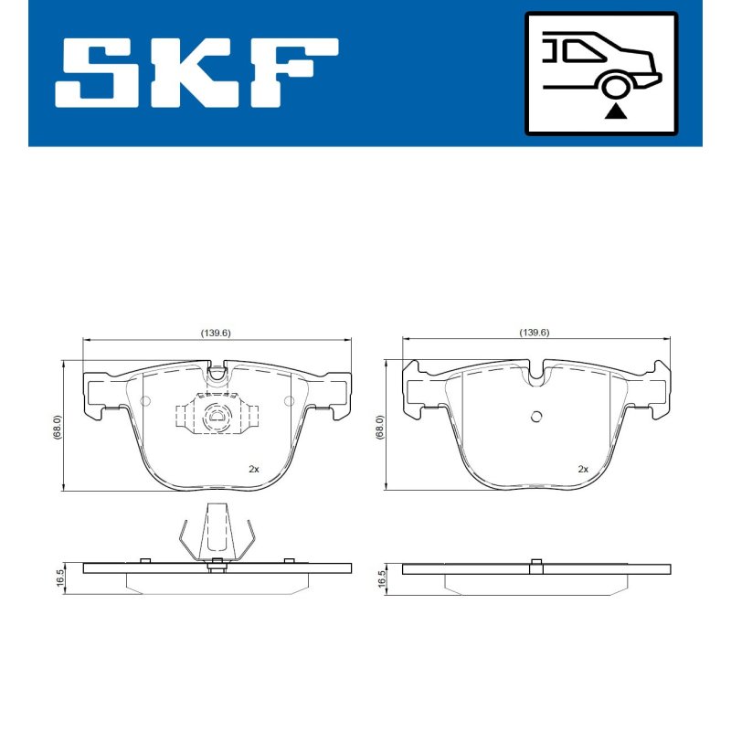 Brake Pad Set VKBP90696 SKF VKBP 90696 OE Ref 34110301476 SKF