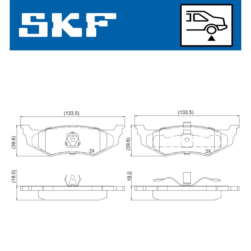 Brake Pad Set VKBP90940 SKF VKBP 90940 OE Ref 05011630AA SKF