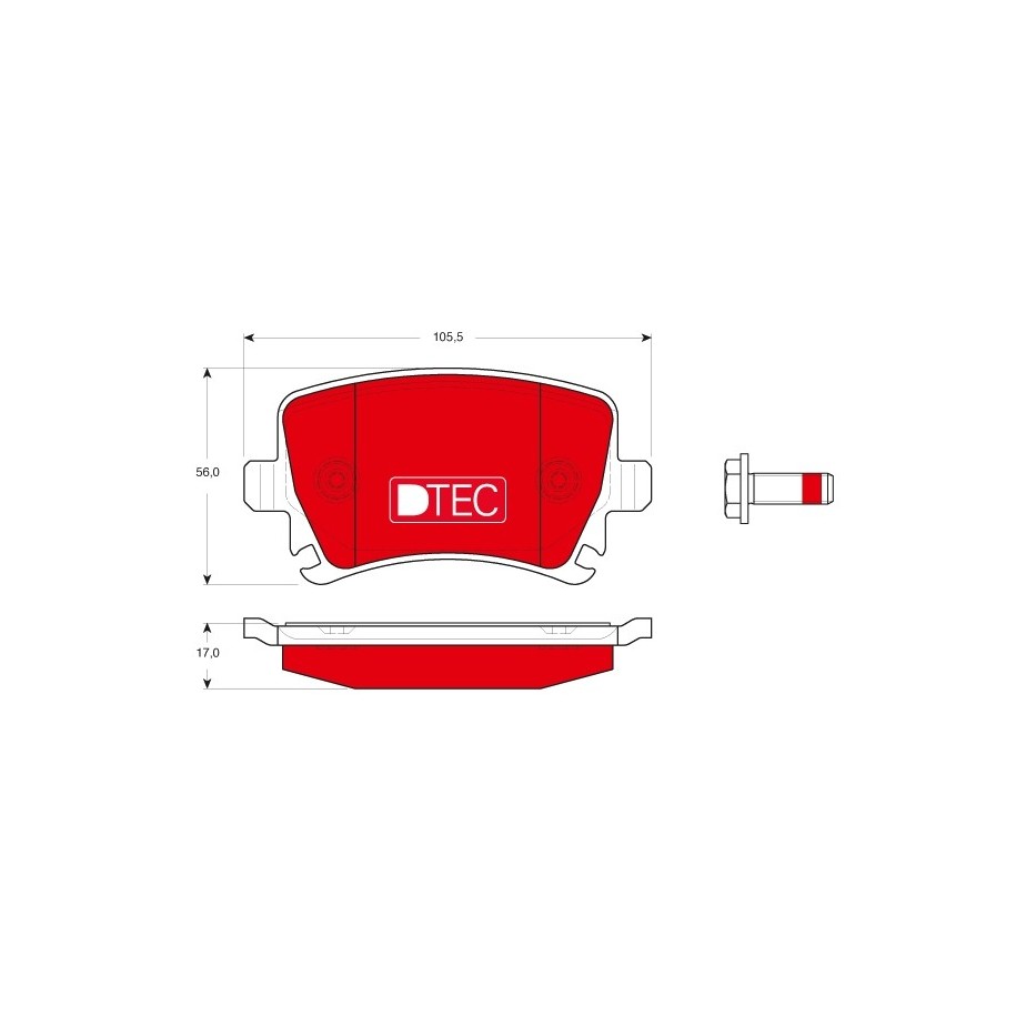 Plaquettes de frein TRW GDB1622DTE pour AUDI, SEAT, SKODA, VW OE 1K0698451E TRW