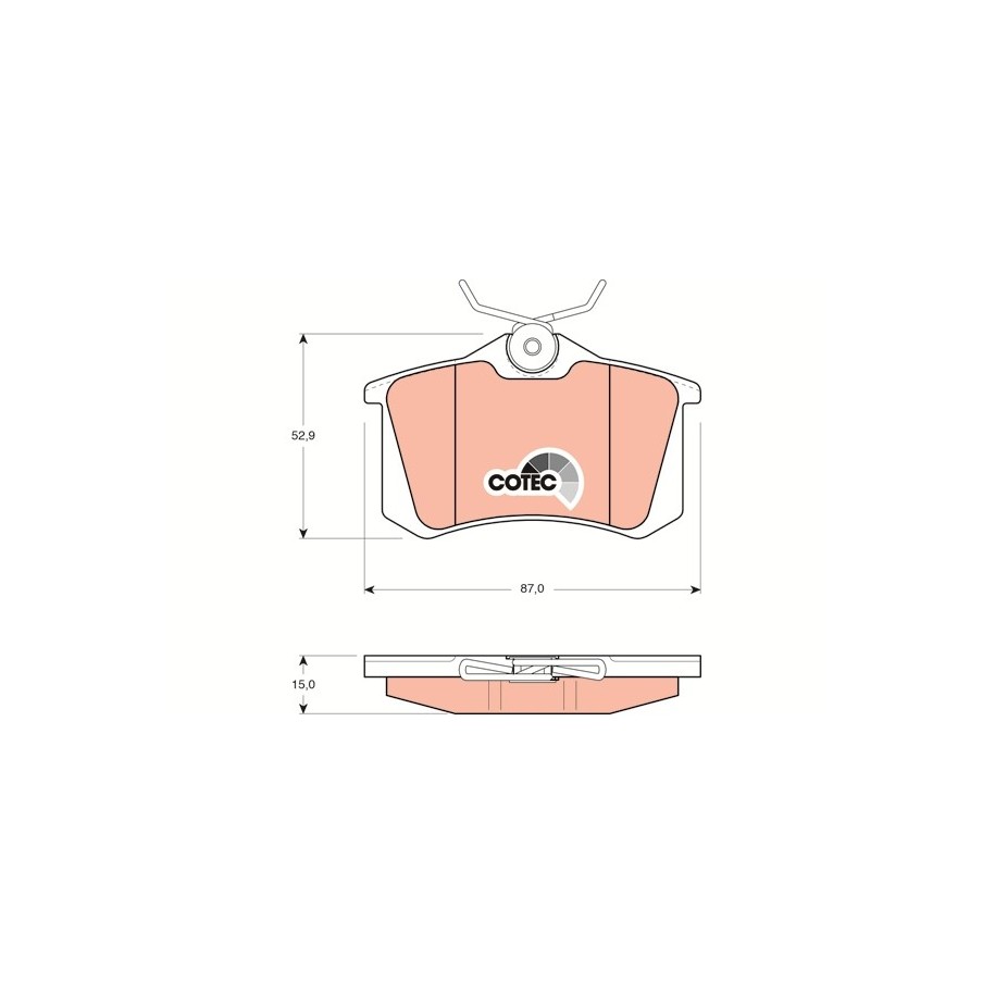 Plaquettes de frein TRW GDB823 pour AUDI, CITROEN, MG, PEUGEOT, RENAULT et plus encore... TRW