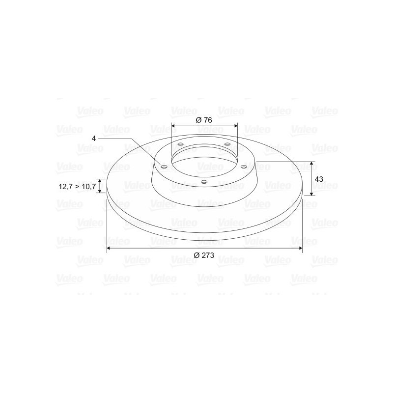 Disque de frein VALEO 186202 pour PEUGEOT, TALBOT OE 4246-42 VALEO
