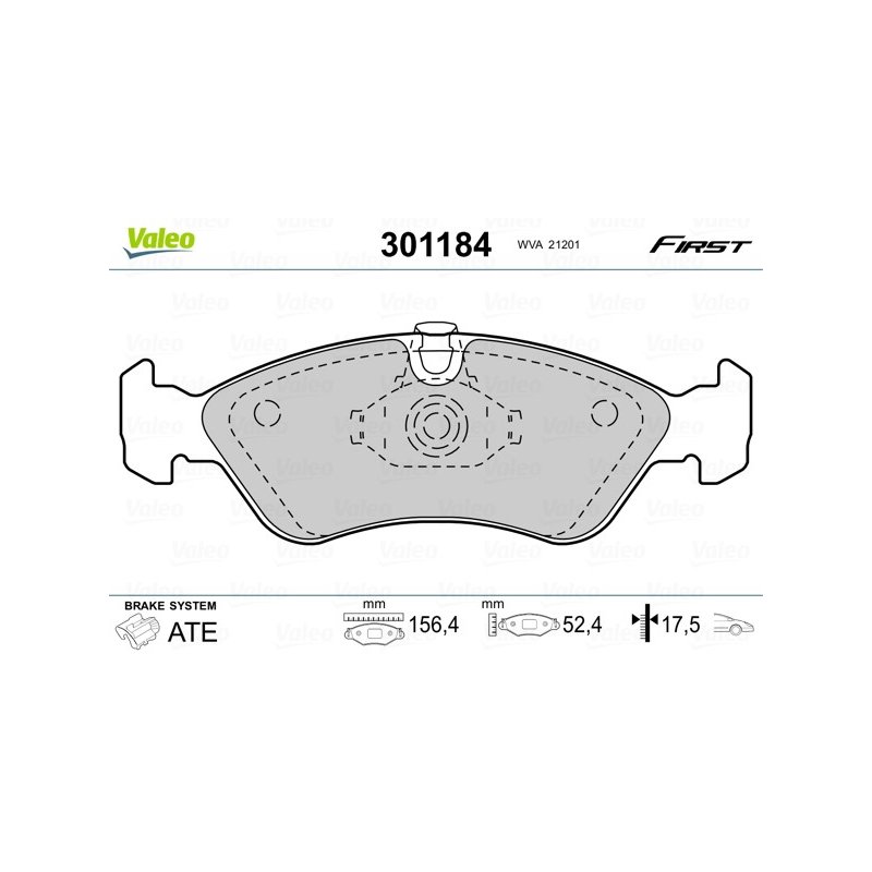 Jeu de plaquettes de frein VALEO 301184 pour CHEVROLET, DAEWOO, GM KOREA et plus encore... VALEO