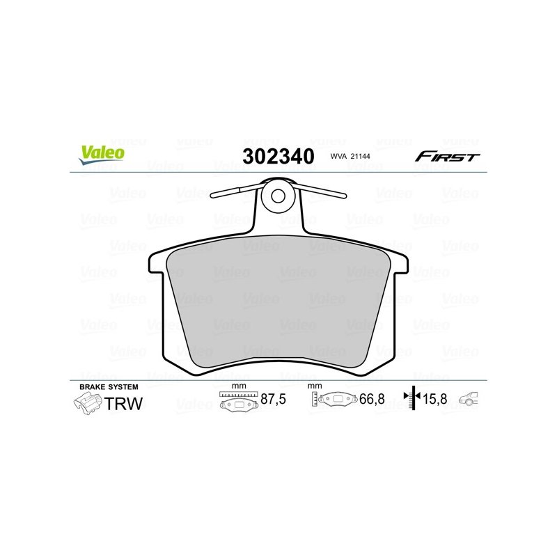 Jeu de plaquettes de frein VALEO 302340 pour AUDI, FIAT, LANCIA OE 443698451 VALEO