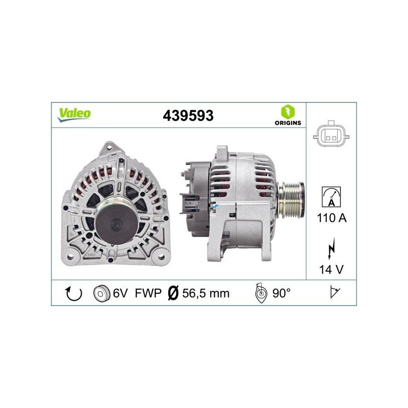 Alternateur VALEO 439593 pour DACIA, RENAULT, OE 231008578R VALEO
