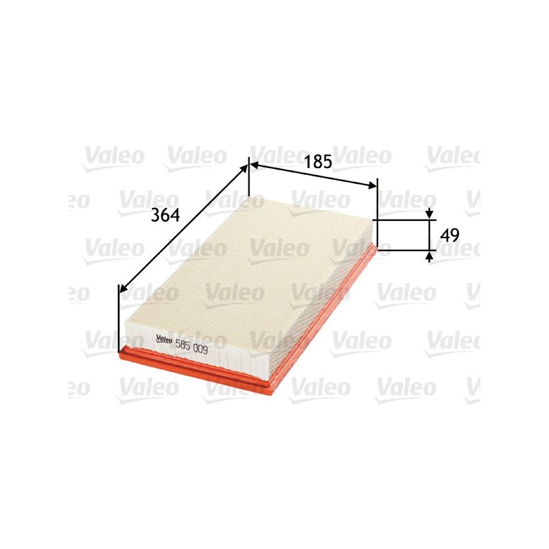 Filtre à air VALEO 585009 pour AUDI, SEAT, SKODA, VW OE 1J0129620 VALEO