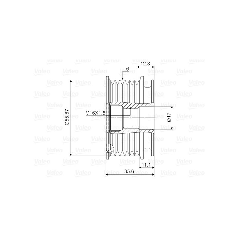 Embrayage de roue libre d'alternateur VALEO 588032 pour AUDI, SEAT, SKODA, VW VALEO