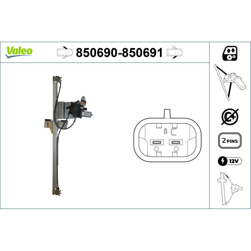 Lève-vitre VALEO 850690 pour MERCEDES, VW SPRINTER, CRAFTER VALEO