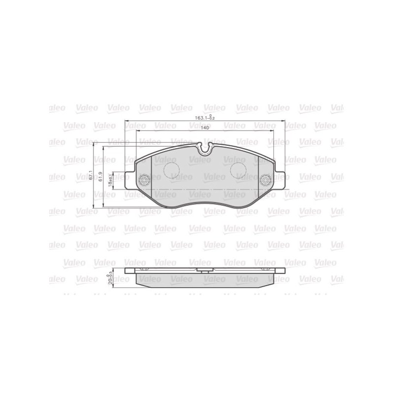 Jeu de plaquettes de frein VALEO 872192 pour MERCEDES, VW OE 0044208320 VALEO