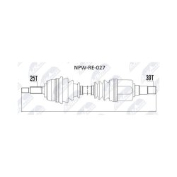 Front Left Driveshaft AMCP-13254-RE027 OE Ref 8200198016