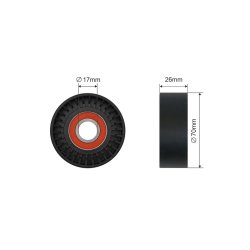Poulie de tension de courroie trapézoïdale à nervures pour CHEVROLET, VAUXHALL, SUZUKI OE 55352021