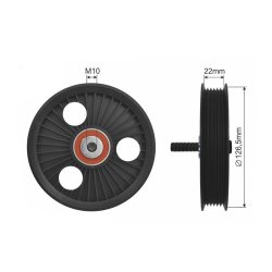 V ribbed Belt Deflection Pulley AMCP-31974-RE008 OE Ref 1192300QAA